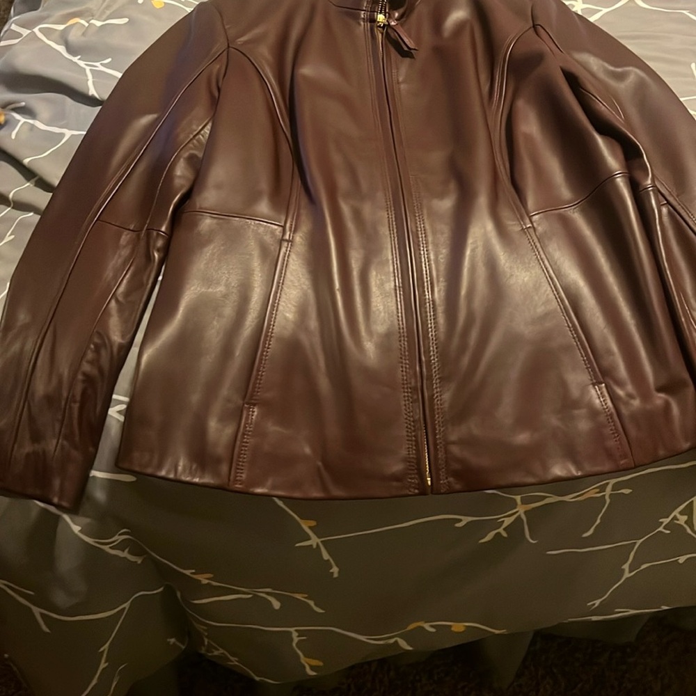 Preston & York Brown Leather Bomber Jacket